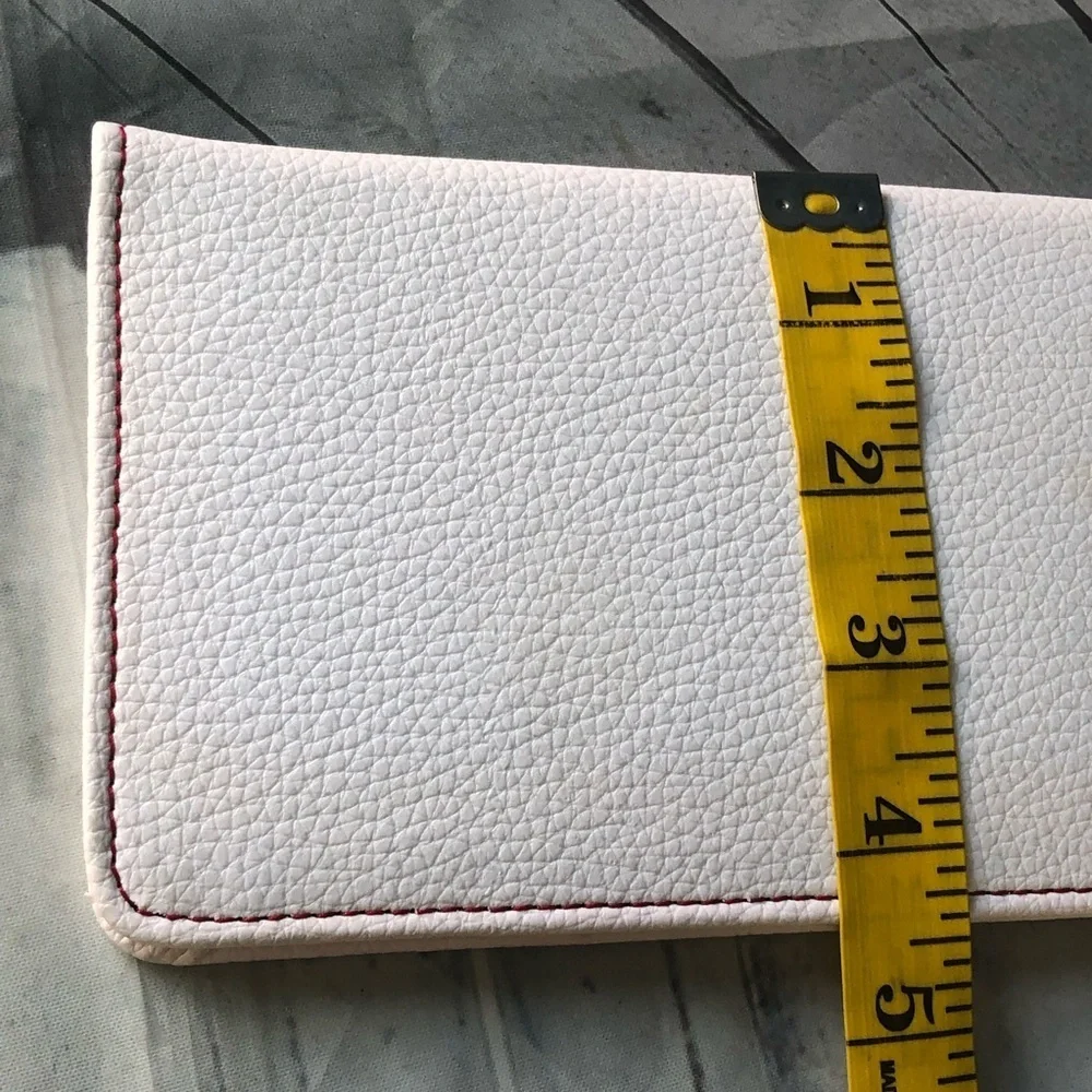 Elegant White Leather Clutch